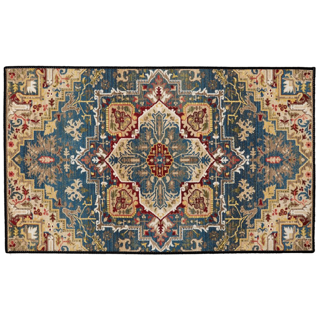 Xerxes Persian Indoor/Outdoor Floor Mat Golden Green Red