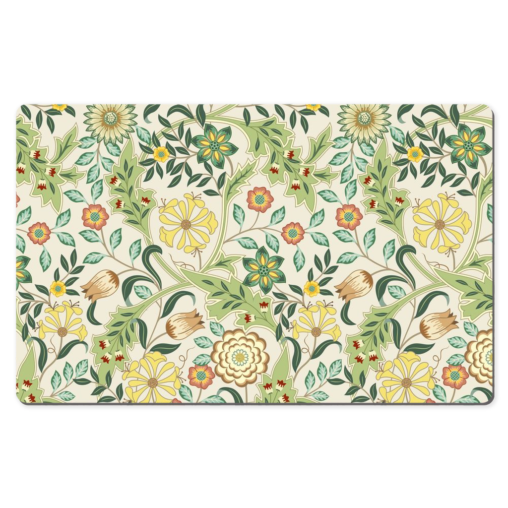 William Morris Desk Mat Wilhelmina Yellow Floral