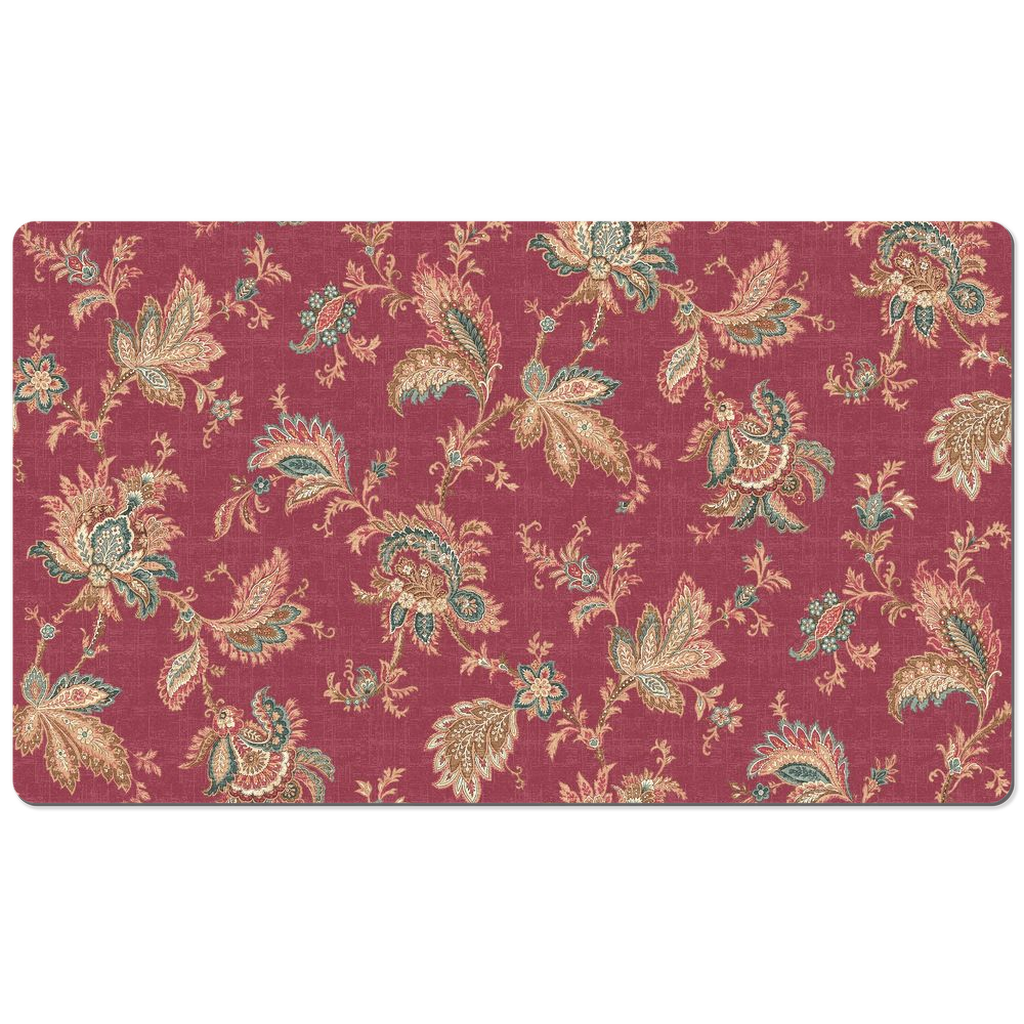 Karnataka Chintz Desk Mat Dark Rose Pink Floral