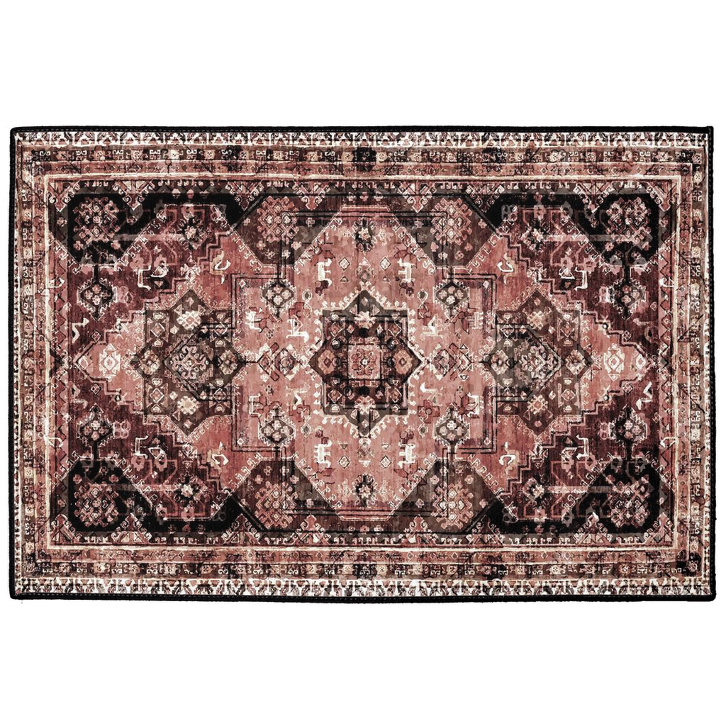 Serapi Persian Indoor/Outdoor Floor Mat Antique Black Rosewood