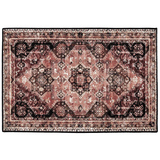 Serapi Persian Indoor/Outdoor Floor Mat Antique Black Rosewood