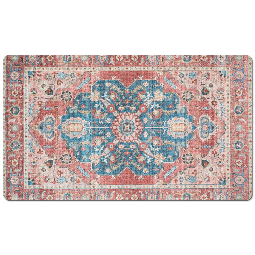 Arjan Persian Desk Mat Faded Red Blue