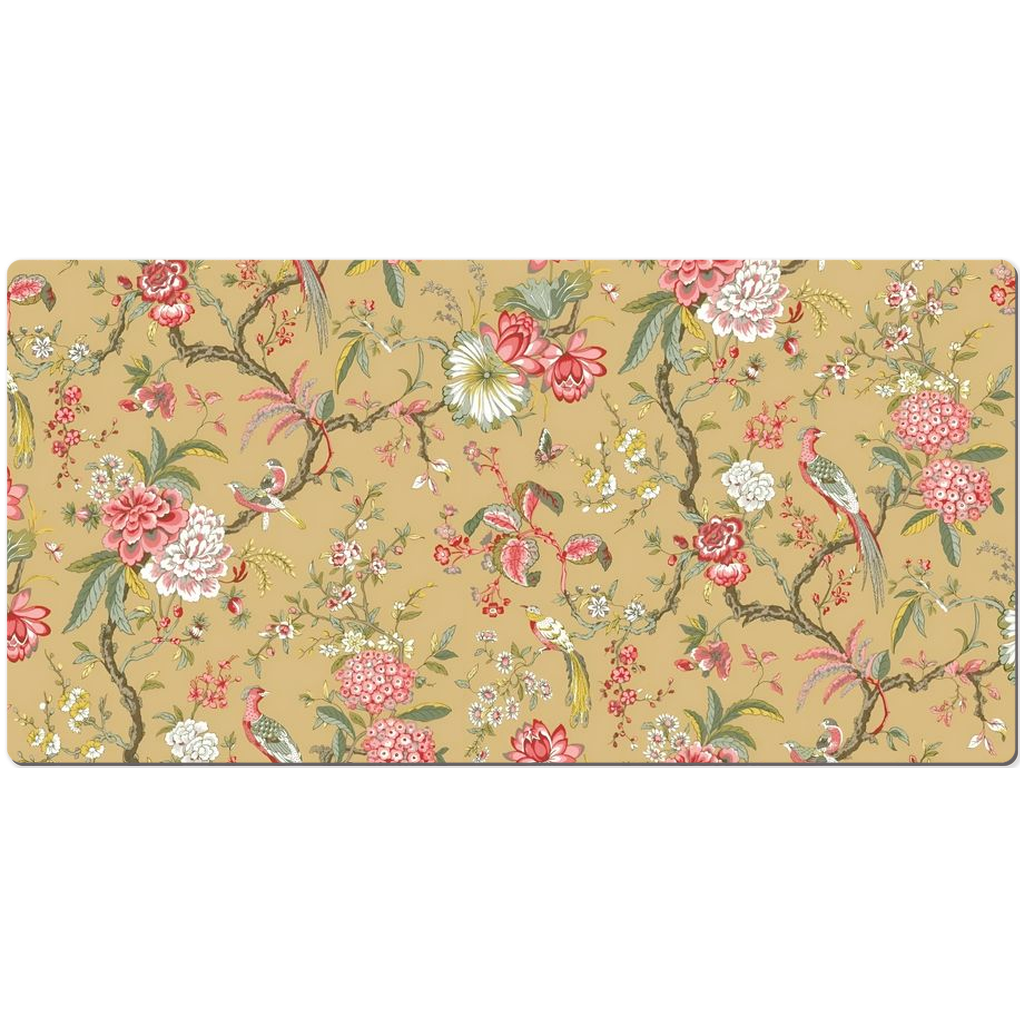 Pemberley Chintz Desk Mat Dark Beige Pink Floral