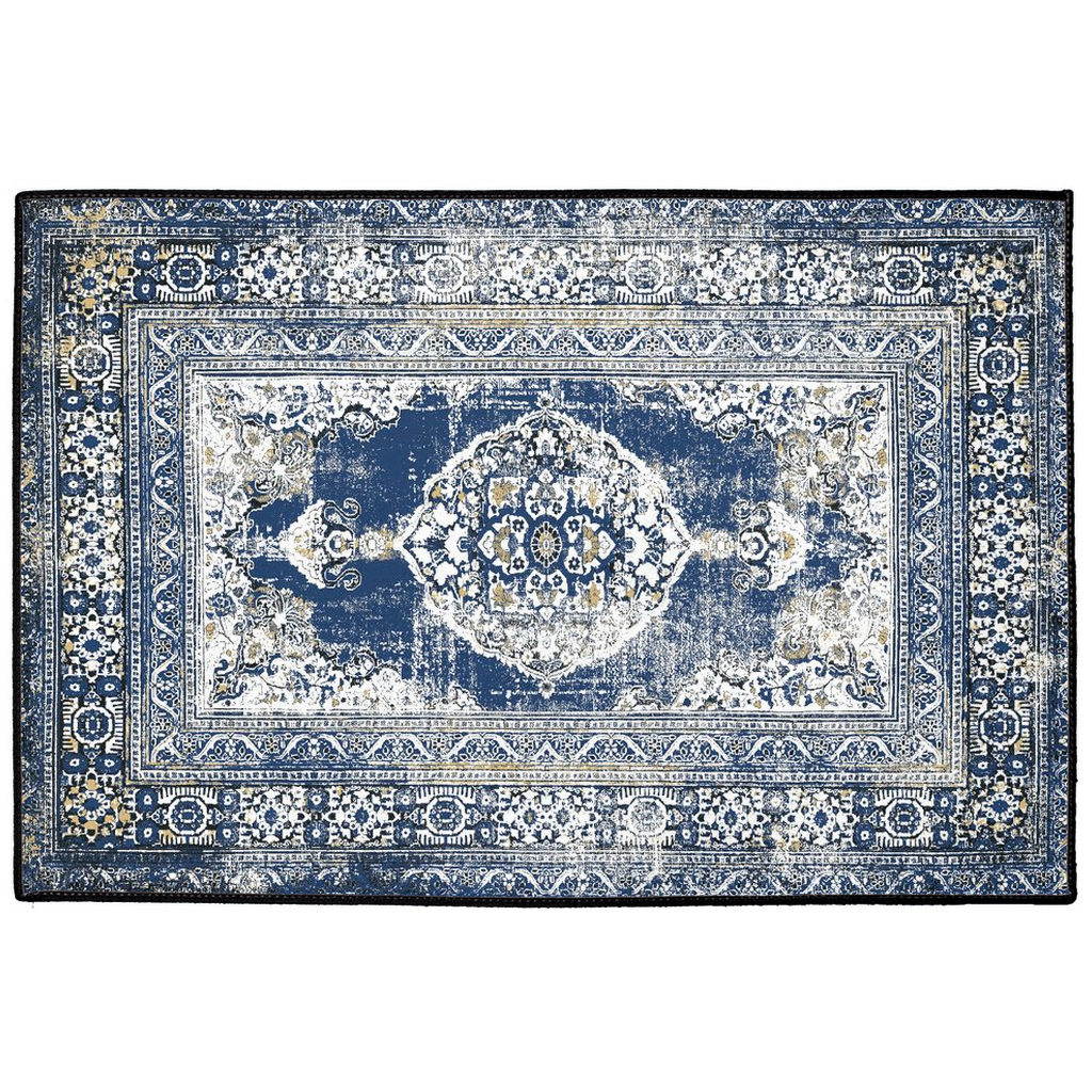 Gasperina Persian Indoor/Outdoor Floor Mat Antique Faded Blue White