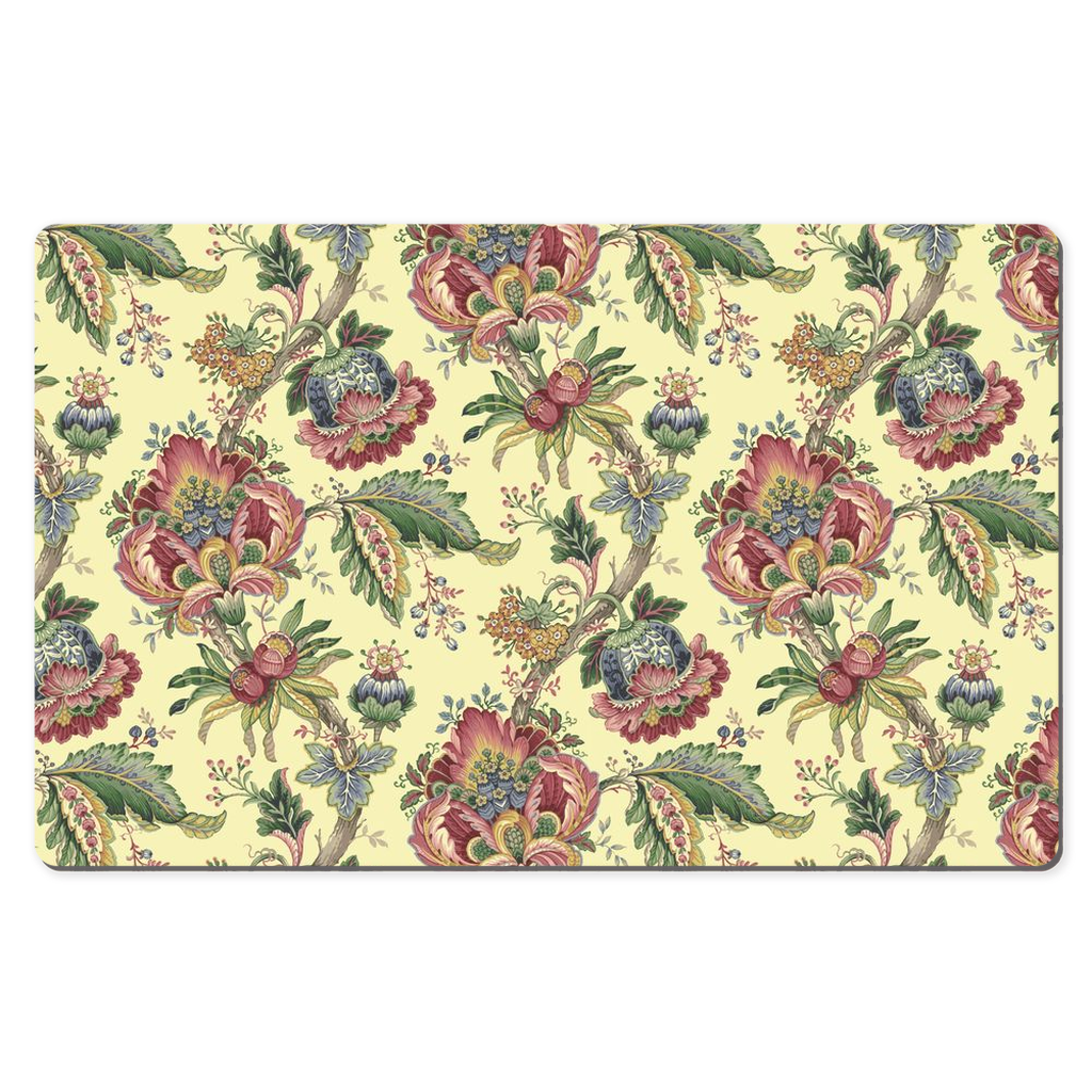 Gosford Chintz Desk Mat Lemon Pink Floral