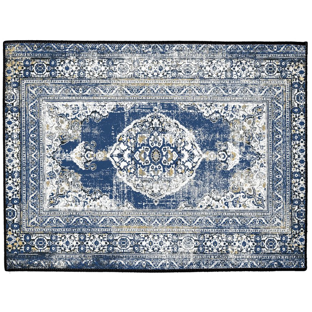 Gasperina Persian Indoor/Outdoor Floor Mat Antique Faded Blue White