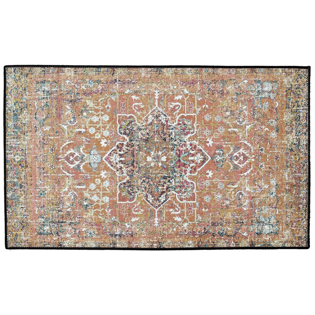 Zohreh Persian Indoor/Outdoor Floor Mat Faded Terracotta Spice