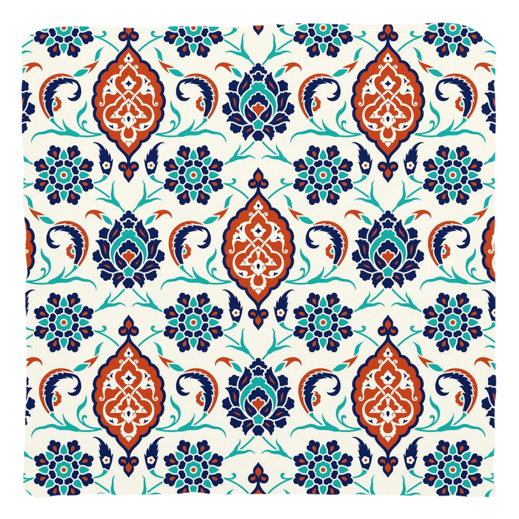 Mara Ottoman Cotton Pillows Blue Red