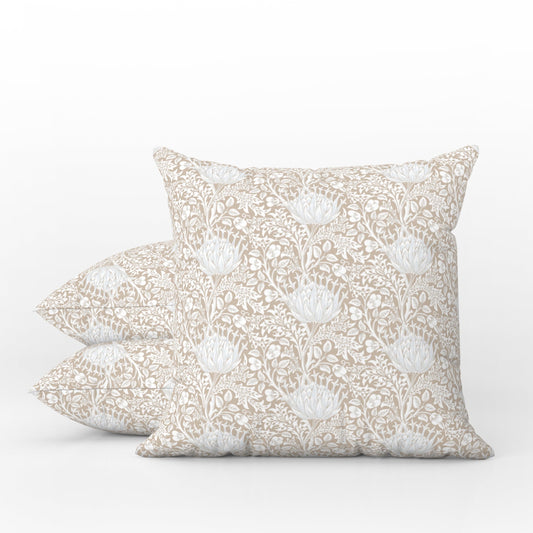William Morris Outdoor Pillows Light Beige Artichoke