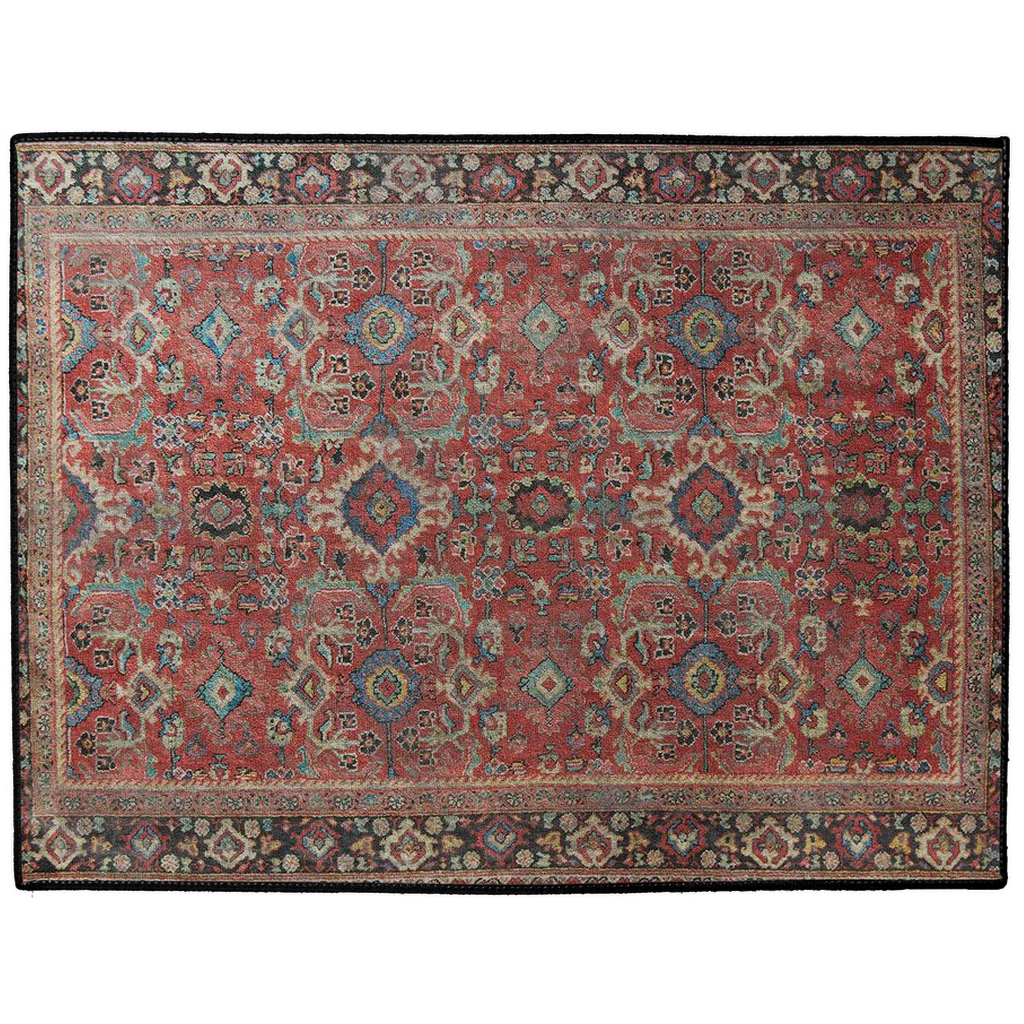 Ishtar Persian Indoor/Outdoor Floor Mat Antique Burgundy Red