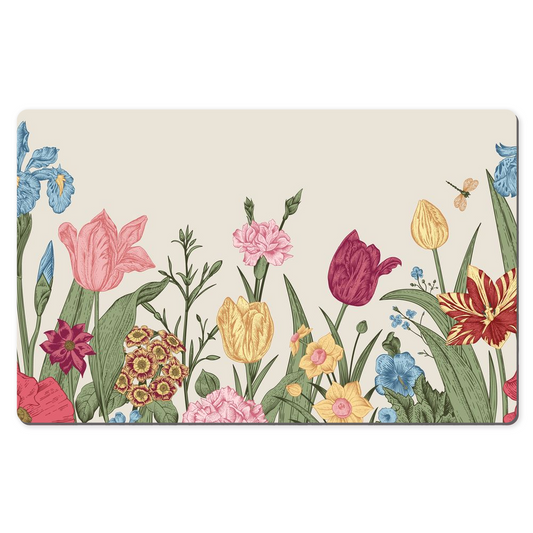 Summer Flowers Desk Mat Cottage Garden Floral