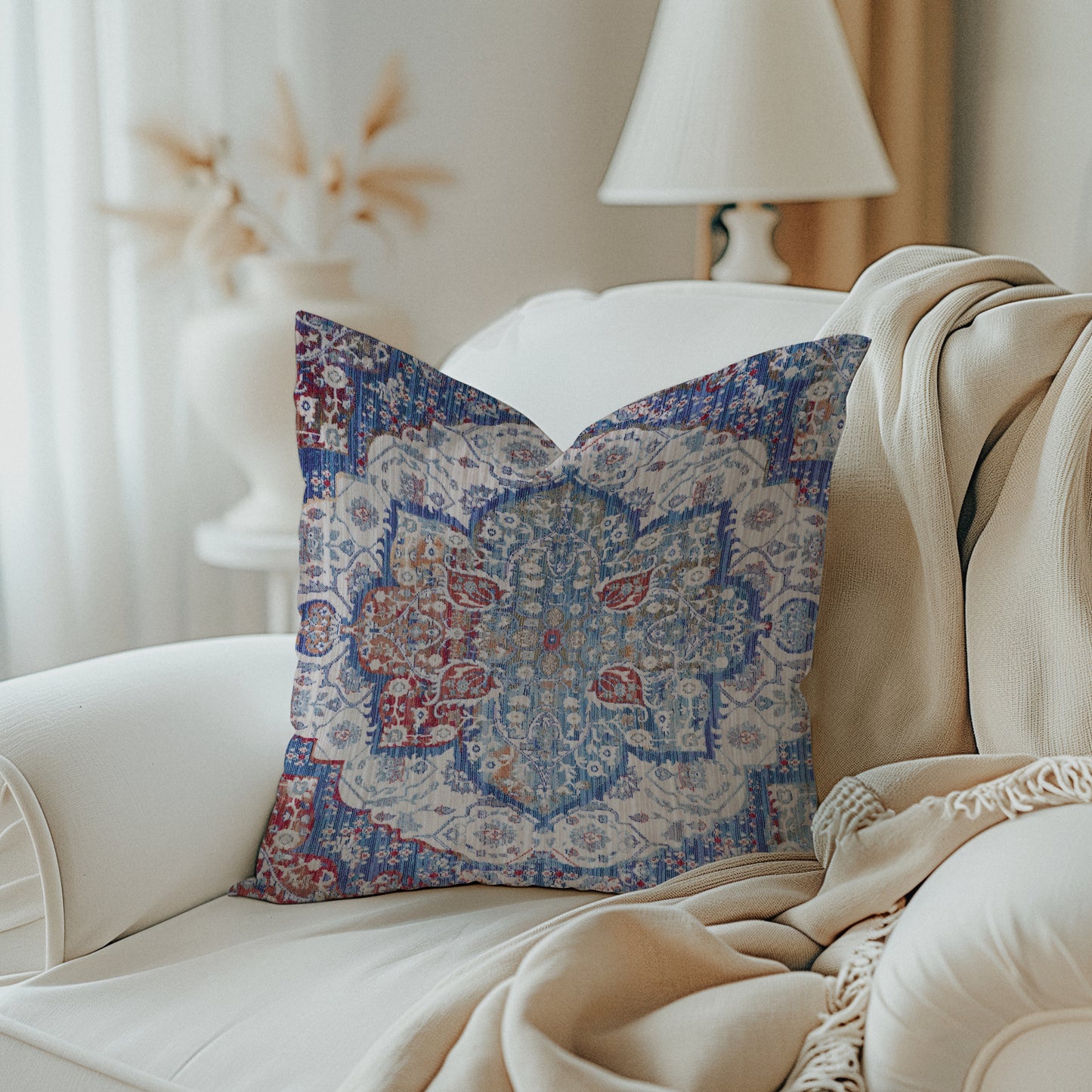 Ament Persian Outdoor Pillows Faded Blue Red