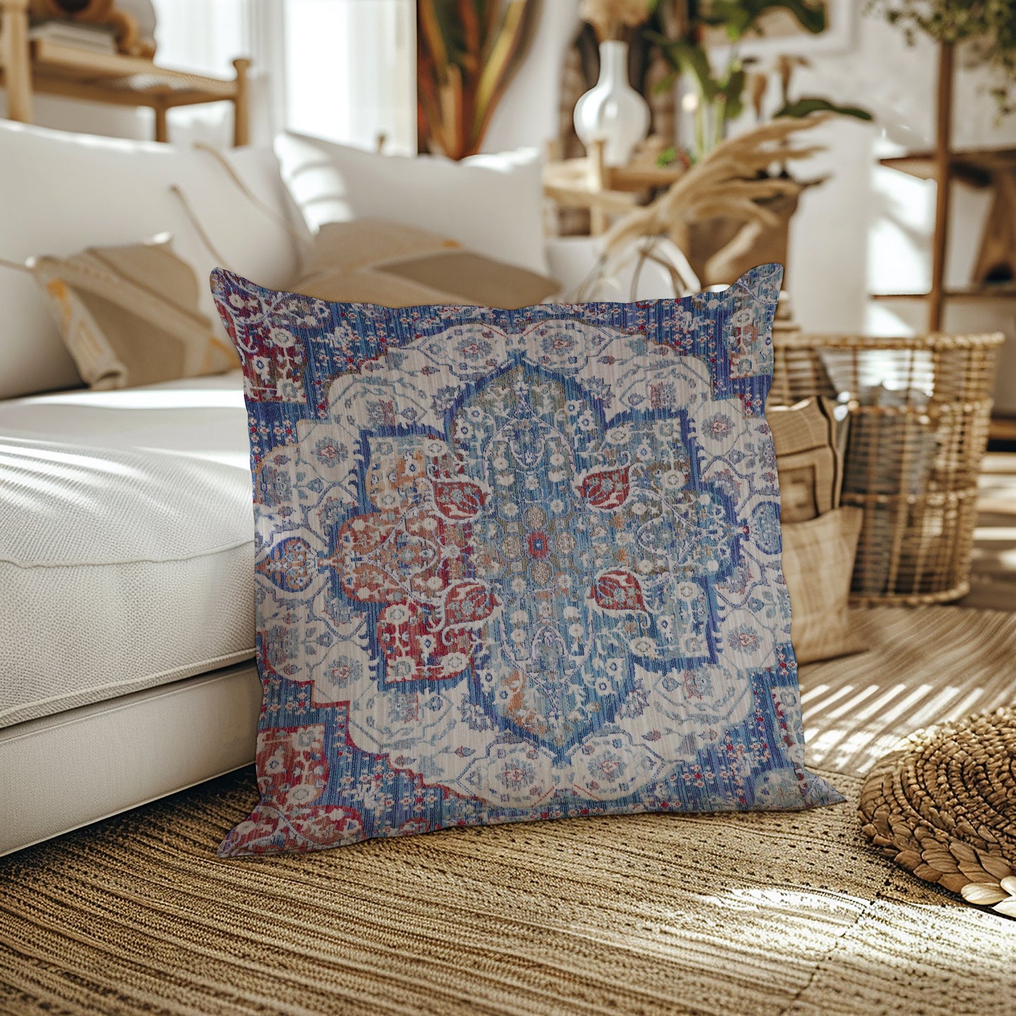 Ament Persian Outdoor Pillows Faded Blue Red