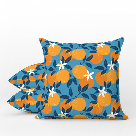 Palermo Outdoor Pillows Blue Oranges
