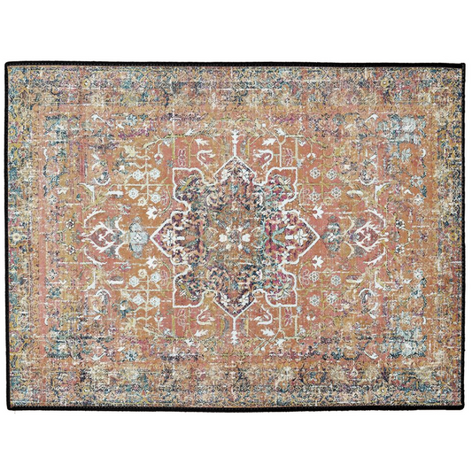 Zohreh Persian Indoor/Outdoor Floor Mat Faded Terracotta Spice