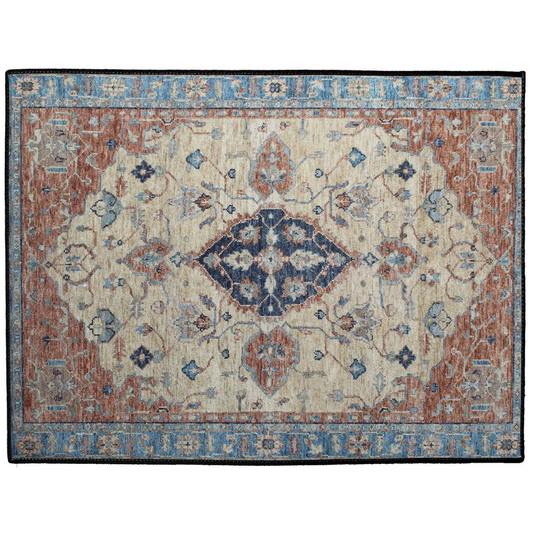 Pari Persian Indoor/Outdoor Floor Mat Antique Blue Rust