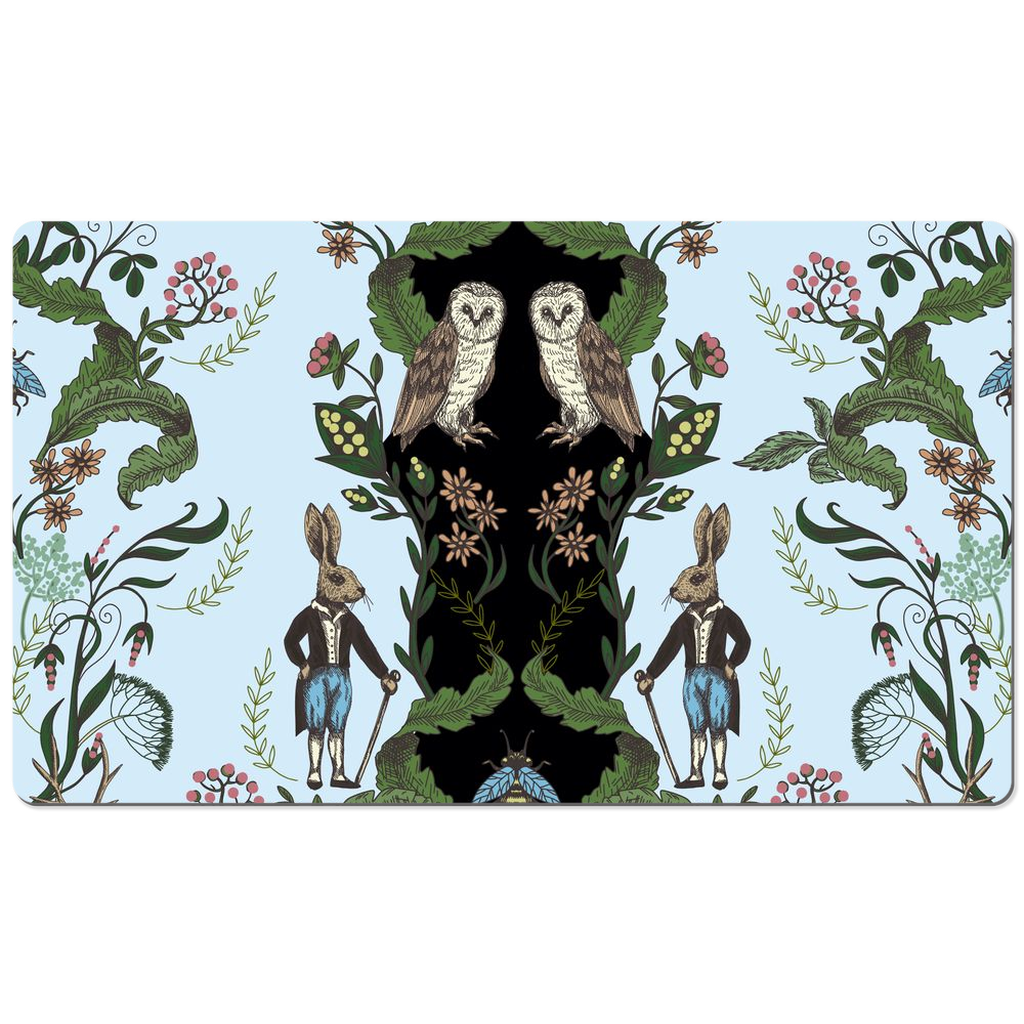 Enchanted Fairytale Desk Mat Blue Botanical