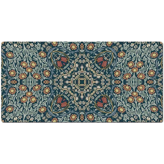 William Morris Desk Mat Blackthorn Blue Floral