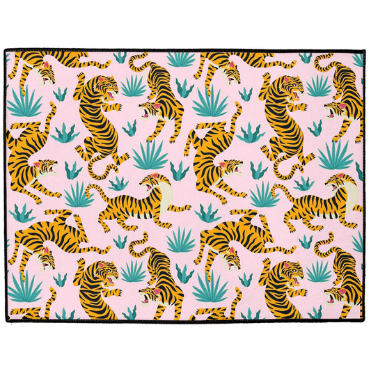 Exotic Tiger Indoor/Outdoor Floor Mat Pink