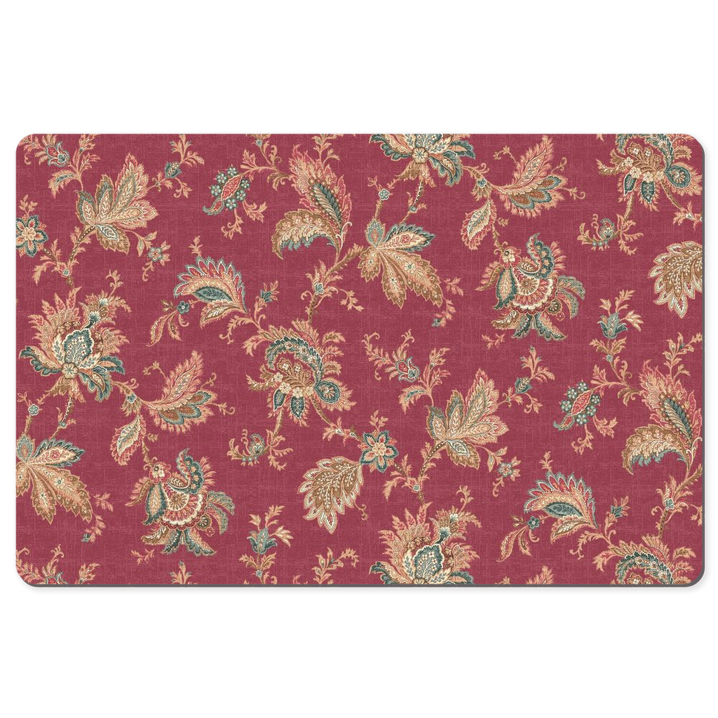 Karnataka Chintz Desk Mat Dark Rose Pink Floral