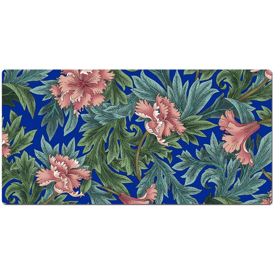 William Morris Desk Mat Art Nouveau Blue Pink Floral