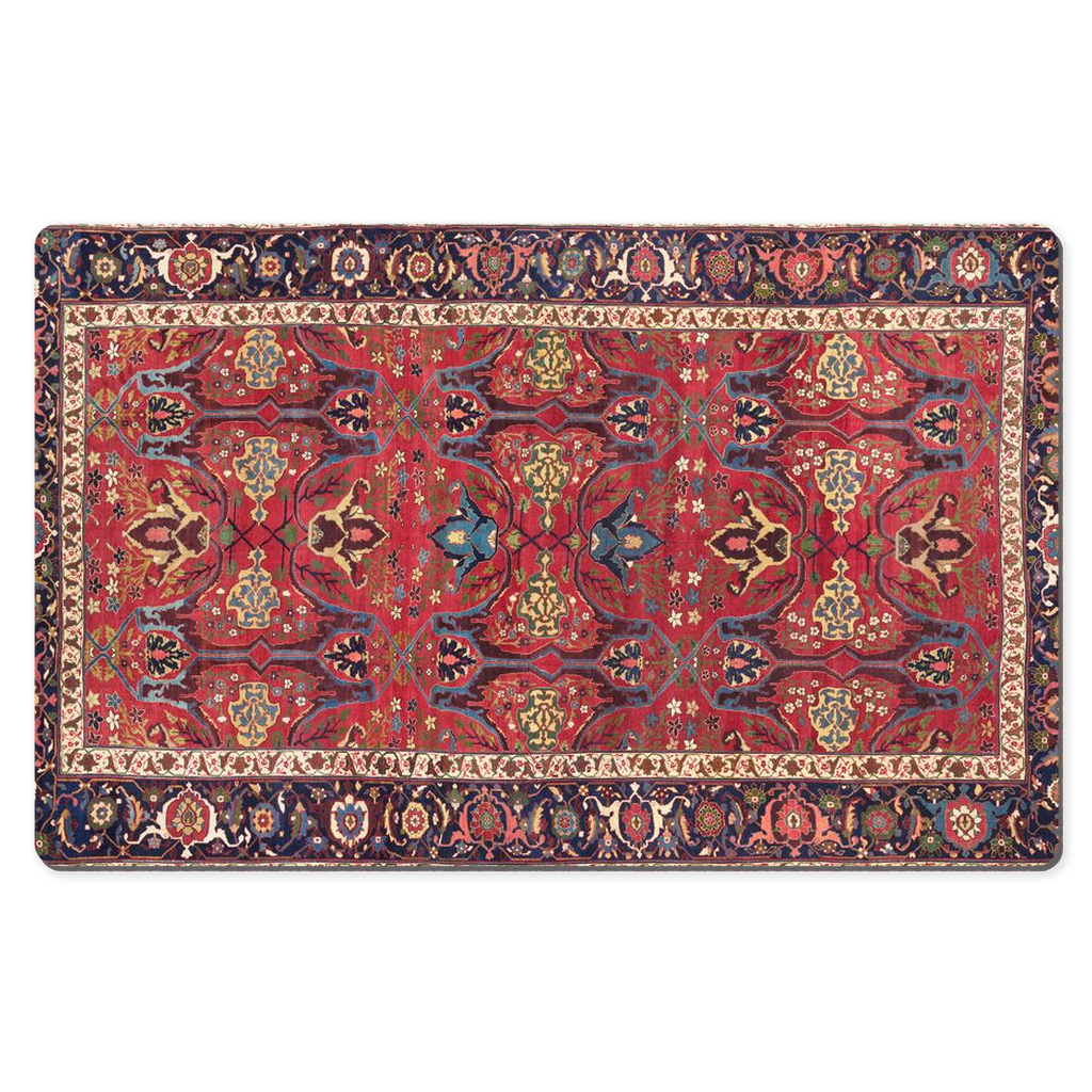 Bijar Persian Desk Mat Antique Burgundy Red