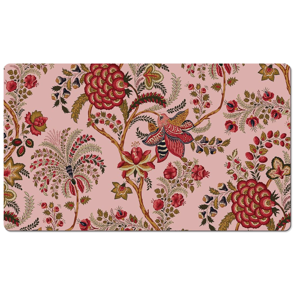 Coromandel Chintz Desk Mat Pink Red Floral