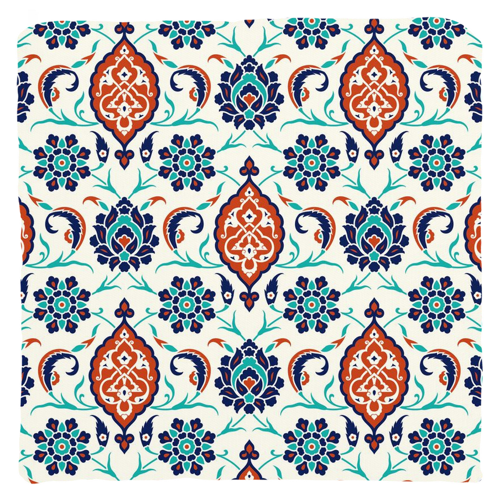 Mara Ottoman Cotton Pillows Blue Red