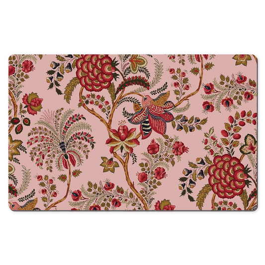 Coromandel Chintz Desk Mat Pink Red Floral