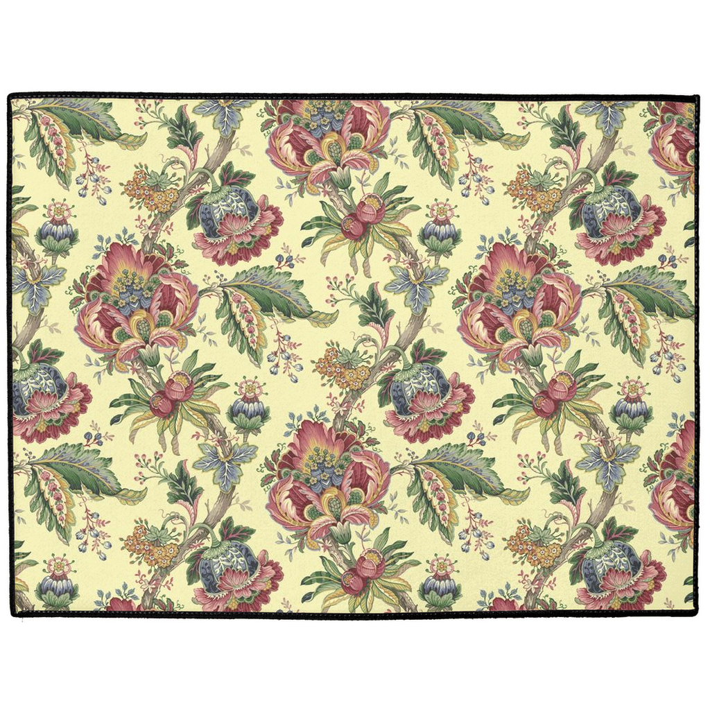 Gosford Chintz Indoor/Outdoor Floor Mat Lemon Pink Floral