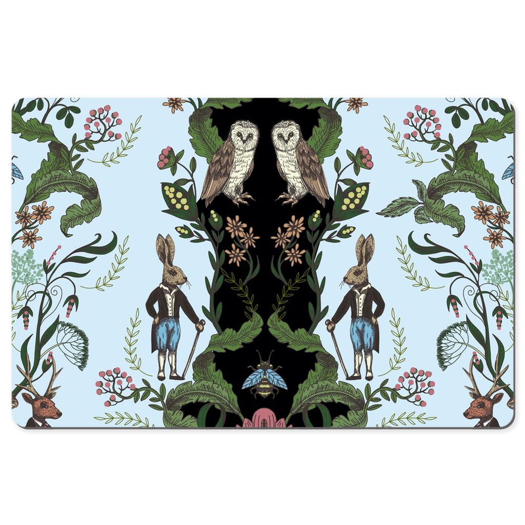 Enchanted Fairytale Desk Mat Blue Botanical