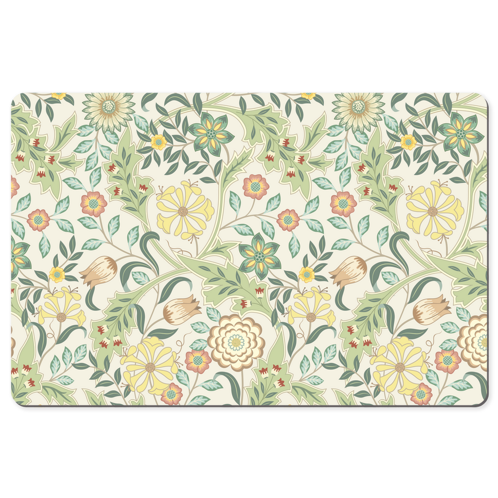 William Morris Desk Mat Wilhelmina Lemon Floral