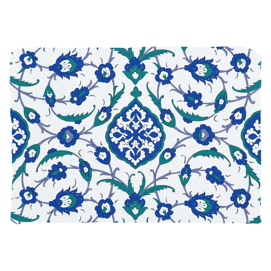 Sofia Ottoman Cotton Pillows Blue Green White