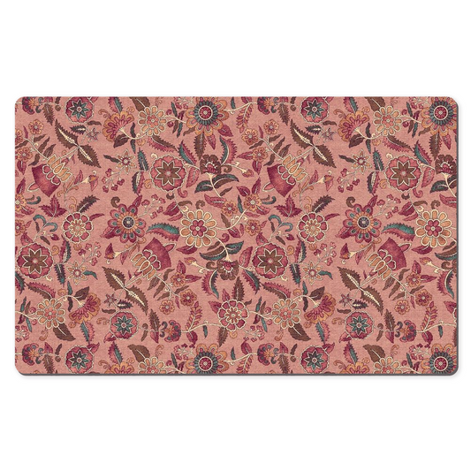 Chatsworth Chintz Desk Mat Dark Rose Pink Floral