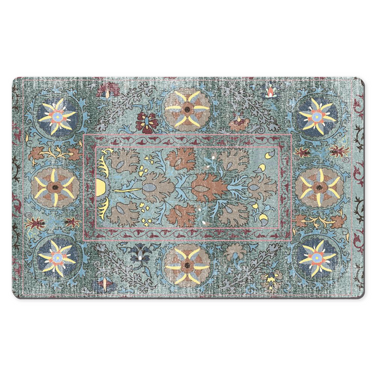 Atashgah Persian Desk Mat Antique Aqua Blue Grey