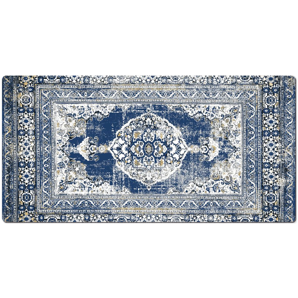 Gasperina Persian Desk Mat Antique Faded Blue White