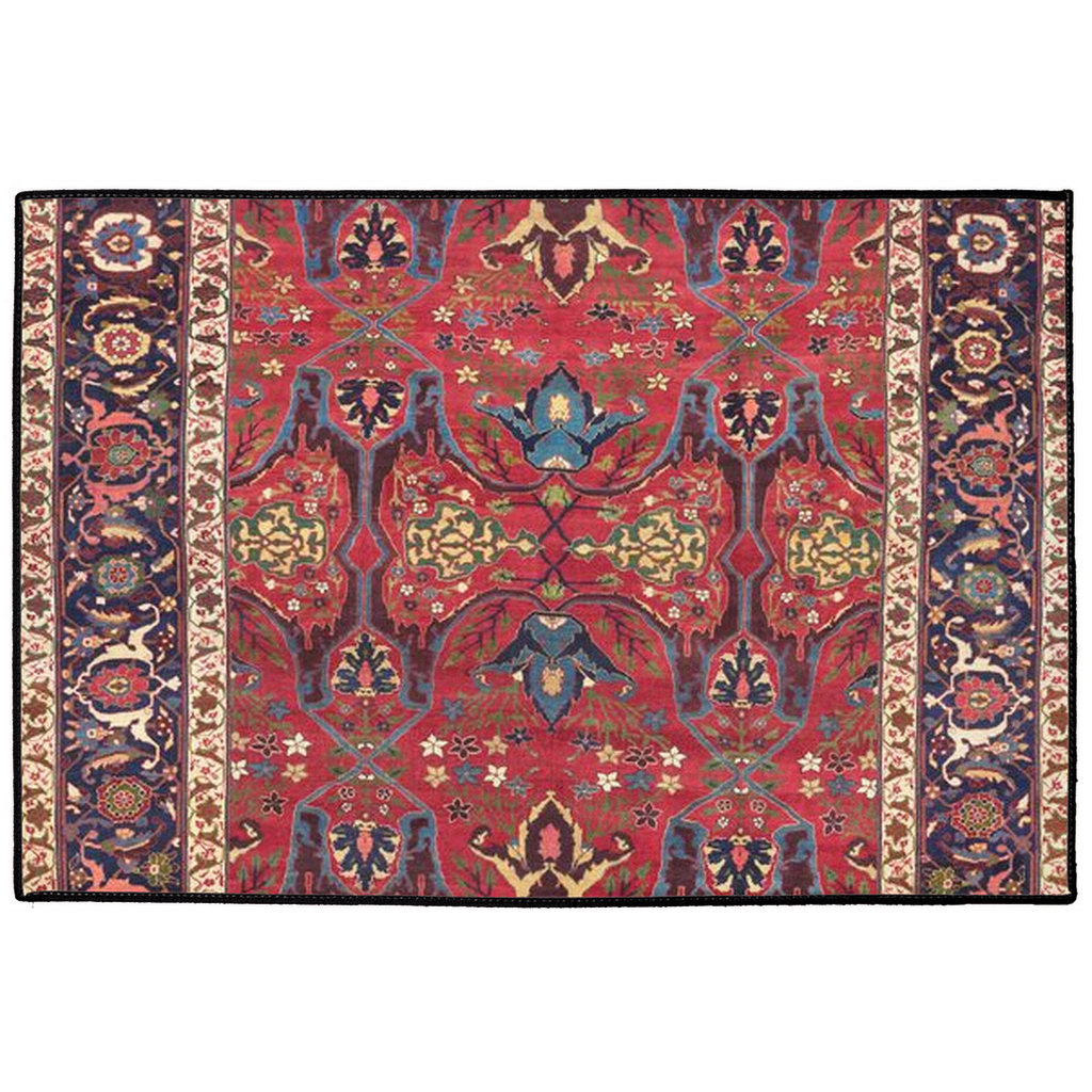 Bijar Persian Indoor/Outdoor Floor Mat Antique Burgundy Red