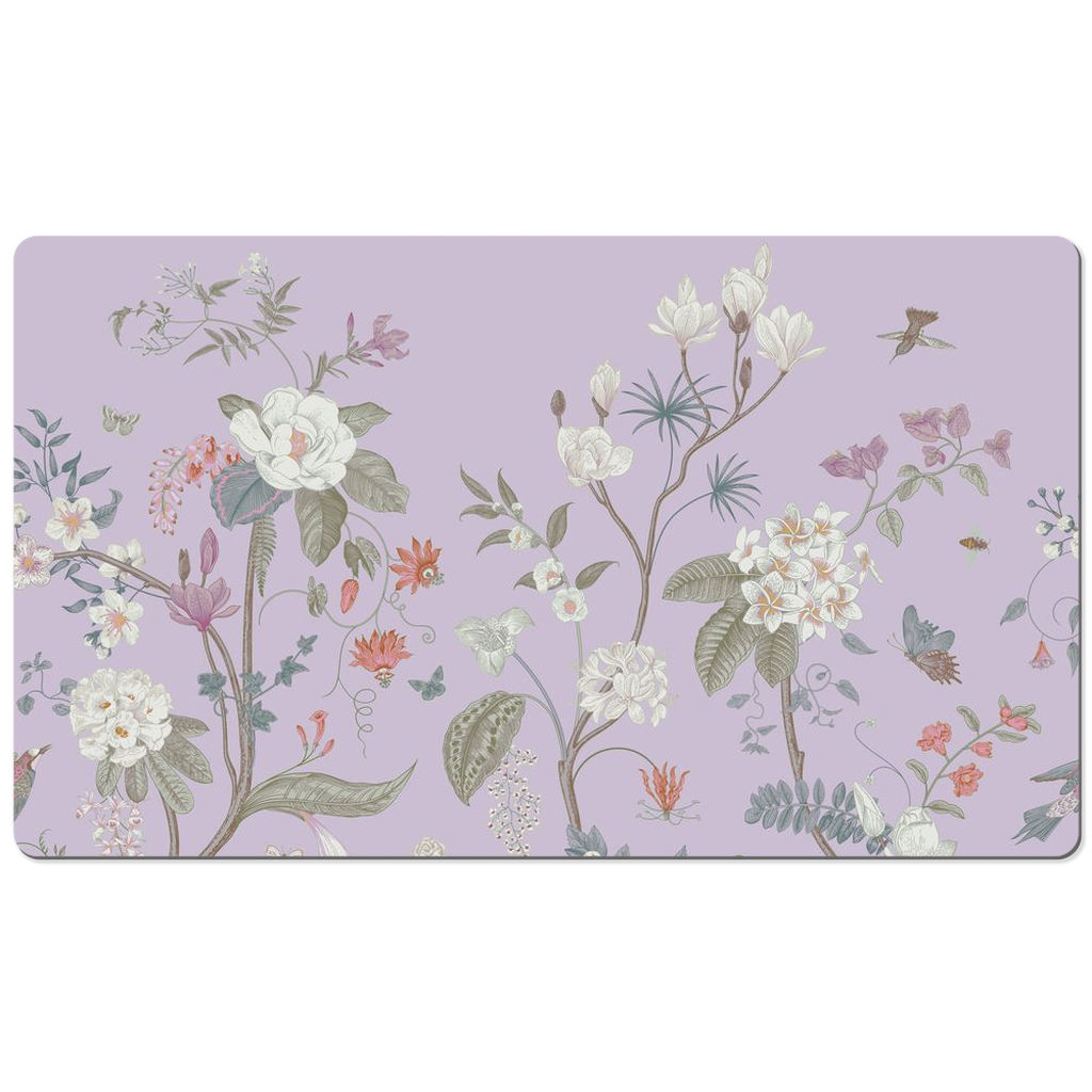 Chinoiserie Desk Mat Lilac Floral Garden