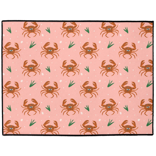 Crazy Crabs Indoor/Outdoor Floor Mat Coral Pink