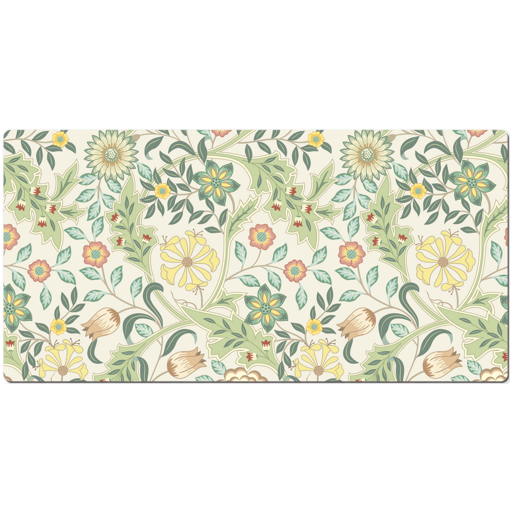 William Morris Desk Mat Wilhelmina Lemon Floral