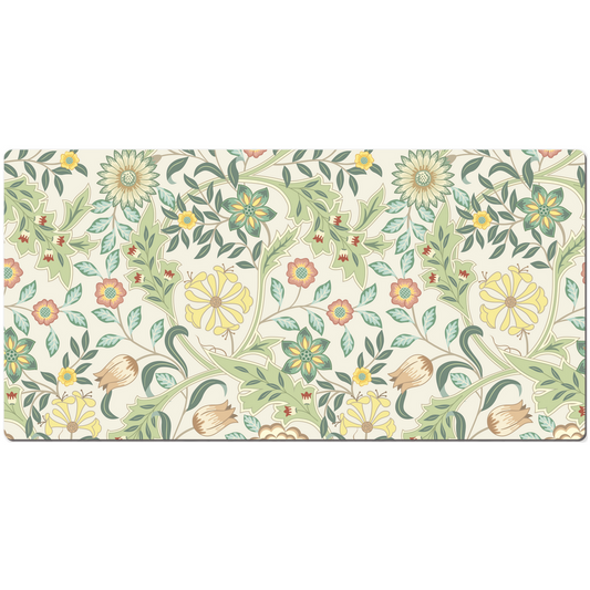 William Morris Desk Mat Wilhelmina Lemon Floral