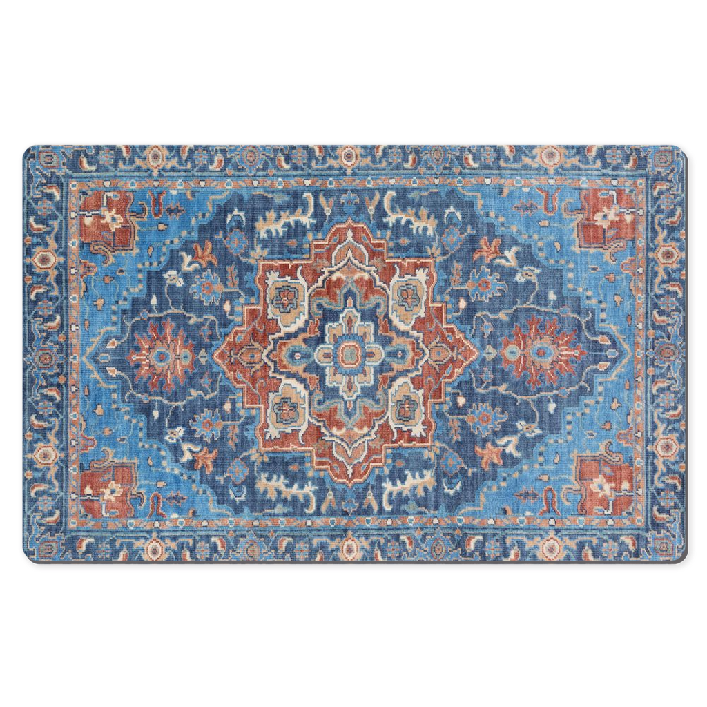 Miletus Persian Desk Mat Antique Blue Red