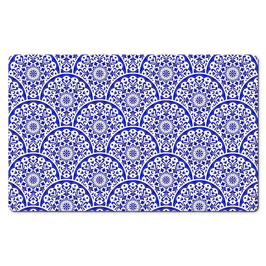 Mediterranean Desk Mat Blue White