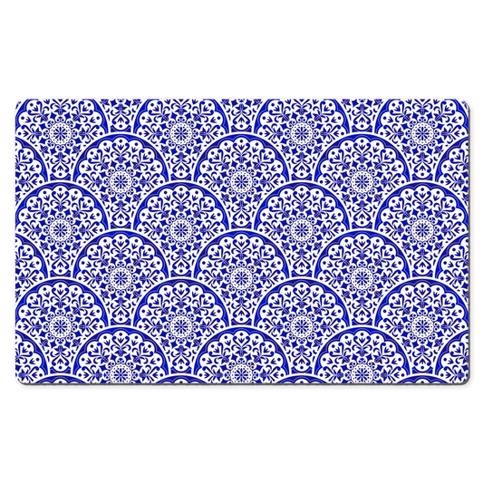 Mediterranean Desk Mat Blue White