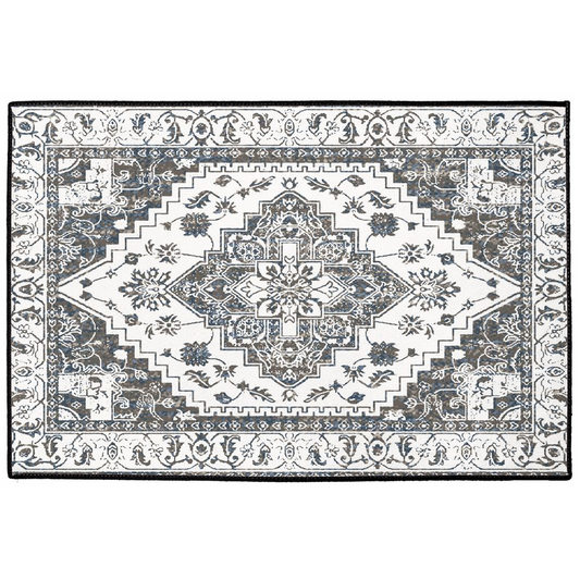 Ariana Persian Indoor/Outdoor Floor Mat Antique Black White