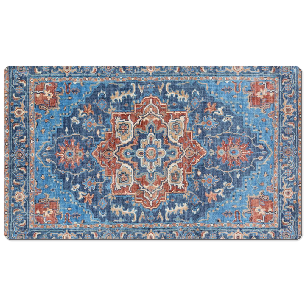 Miletus Persian Desk Mat Antique Blue Red