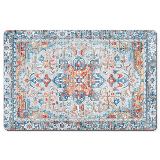 Tabriz Persian Desk Mat Powder Blue Terracotta