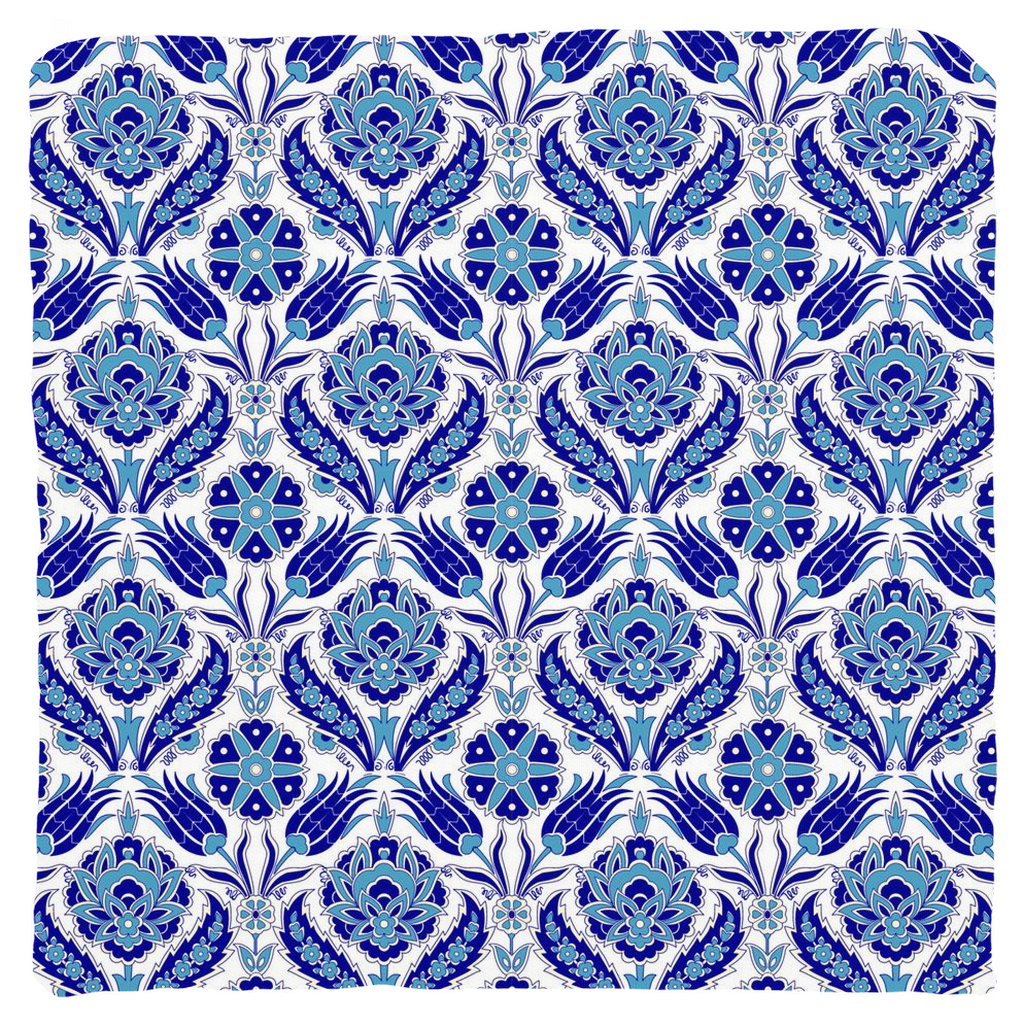 Azra II Ottoman Cotton Pillows Aqua Blue