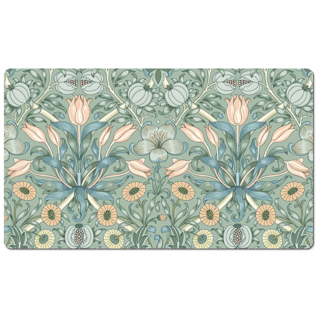 William Morris Desk Mat Duck Egg Blue Floral