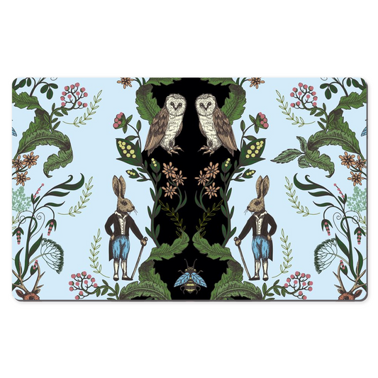 Enchanted Fairytale Desk Mat Blue Botanical